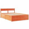 Cadre de lit sans matelas cire marron 120x200cm bois pin massif 