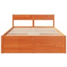 Cadre de lit sans matelas cire marron 120x200cm bois pin massif 