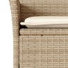 Ensemble à manger de jardin et coussins 5 pcs beige rotin verre 