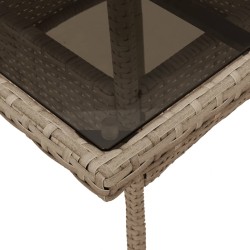Ensemble à manger de jardin et coussins 5 pcs beige rotin verre 
