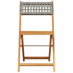 Ensemble à manger de jardin 5 pcs résine tressée et bois massif 
