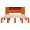 Lit bibliothèque sans matelas cire marron 120x190cm bois massif 
