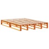 Lit bibliothèque sans matelas cire marron 120x190cm bois massif 