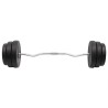 Barre d'haltères ondulée avec plaques 90 kg 