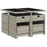Ensemble à manger de jardin et coussins 9 pcs gris clair rotin 