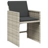 Ensemble à manger de jardin et coussins 9 pcs gris clair rotin 
