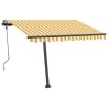 Auvent manuel rétractable sur pied 300x250 cm Jaune/Blanc 
