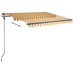 Auvent manuel rétractable sur pied 300x250 cm Jaune/Blanc 