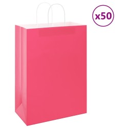 Sacs en papier 50 pcs avec poignées rose 32x17x44 cm 