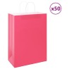 Sacs en papier 50 pcs avec poignées rose 32x17x44 cm 