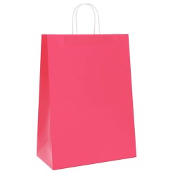 Sacs en papier 50 pcs avec poignées rose 32x17x44 cm 