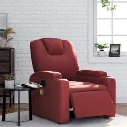 Fauteuil de massage inclinable électrique rouge bordeaux 