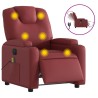 Fauteuil de massage inclinable électrique rouge bordeaux 