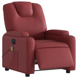 Fauteuil de massage inclinable électrique rouge bordeaux 