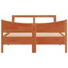 Cadre de lit et tête de lit cire marron 140x200 cm bois de pin 