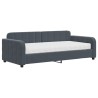 Lit de jour avec matelas gris foncé 90x190 cm velours 