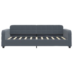 Lit de jour avec matelas gris foncé 90x190 cm velours 