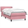 Sommier à lattes de lit avec matelas rose 100x210 cm velours 