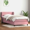 Sommier à lattes de lit avec matelas rose 100x210 cm velours 