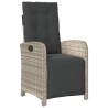 Ensemble de bistro 3 pcs et coussins gris clair résine tressée 