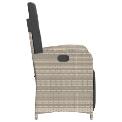 Ensemble de bistro 3 pcs et coussins gris clair résine tressée 