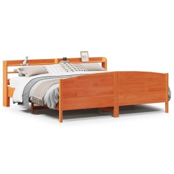 Cadre de lit sans matelas cire marron 180x200cm bois pin massif 