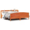 Cadre de lit sans matelas cire marron 180x200cm bois pin massif 
