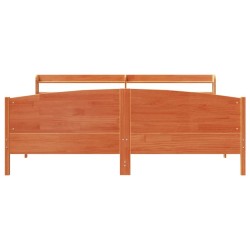 Cadre de lit sans matelas cire marron 180x200cm bois pin massif 