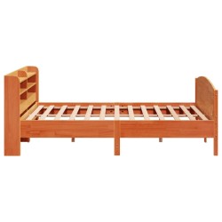 Cadre de lit sans matelas cire marron 180x200cm bois pin massif 