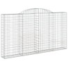Paniers à gabions arqués 2 pcs 300x30x160/180 cm fer galvanisé 
