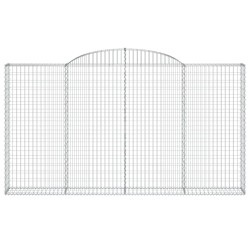 Paniers à gabions arqués 2 pcs 300x30x160/180 cm fer galvanisé 