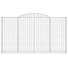 Paniers à gabions arqués 2 pcs 300x30x160/180 cm fer galvanisé 