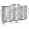 Paniers à gabions arqués 2 pcs 300x30x160/180 cm fer galvanisé 