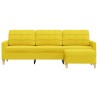 Canapé à 3 places avec repose-pieds Jaune clair 210 cm Tissu 