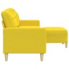 Canapé à 3 places avec repose-pieds Jaune clair 210 cm Tissu 