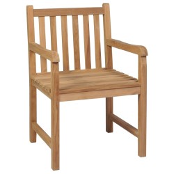 Chaises de jardin lot de 2 et coussins blanc crème Bois de teck 