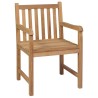 Chaises de jardin lot de 2 et coussins blanc crème Bois de teck 