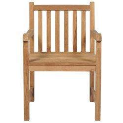 Chaises de jardin lot de 2 et coussins blanc crème Bois de teck 