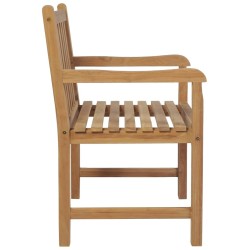 Chaises de jardin lot de 2 et coussins blanc crème Bois de teck 
