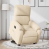 Fauteuil inclinable électrique crème tissu microfibre 
