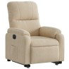 Fauteuil inclinable électrique crème tissu microfibre 