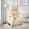 Fauteuil inclinable électrique crème tissu microfibre 