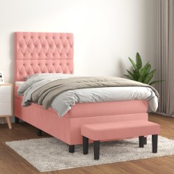 Sommier à lattes de lit et matelas Rose 80x200 cm Velours 