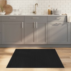 Tapis carré noir 100x100 cm bambou 