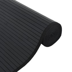 Tapis carré noir 100x100 cm bambou 