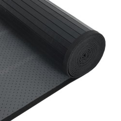 Tapis carré noir 100x100 cm bambou 