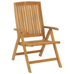 Chaises de jardin inclinables lot de 2 et coussins teck massif 