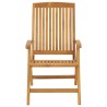 Chaises de jardin inclinables lot de 2 et coussins teck massif 
