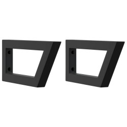 Supports d'étagères pour lavabo 2 pcs noir trapèze acier 