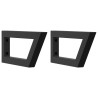 Supports d'étagères pour lavabo 2 pcs noir trapèze acier 